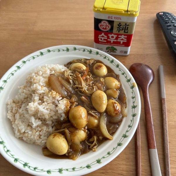 うずら卵ときのこのカレーのサムネイル