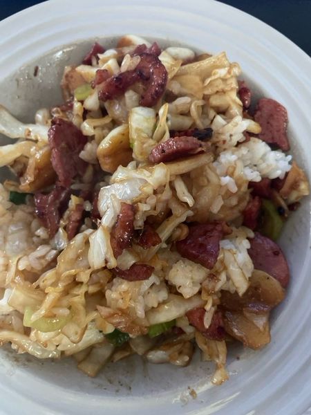 スモークダックとキャベツの丼ぶりのサムネイル