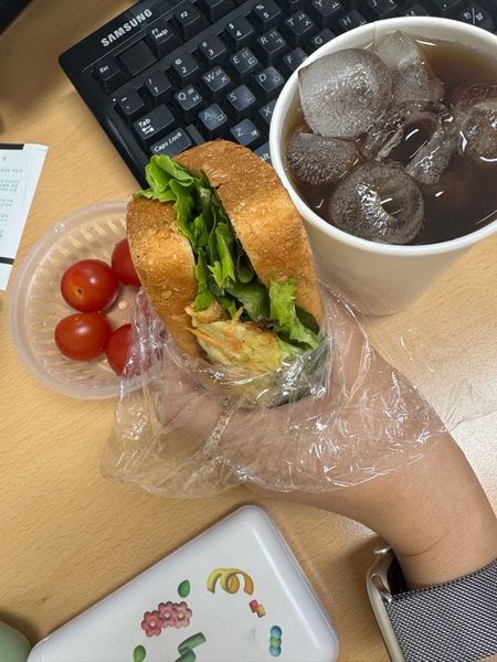 キャベツ卵チヂミのチーズサンドイッチのサムネイル