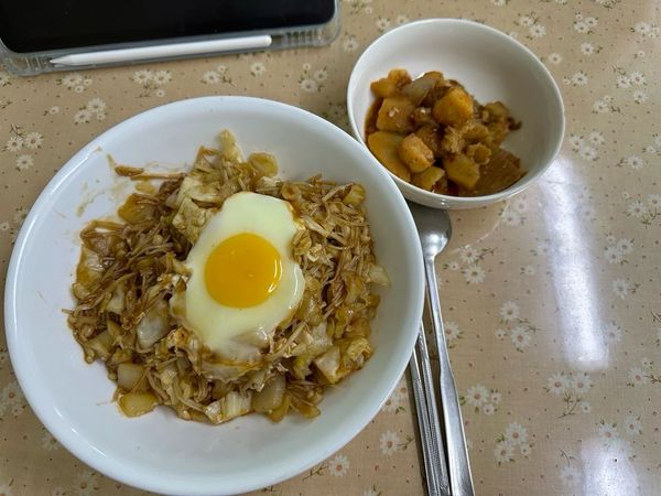 キャベツとエノキの丼ぶりのサムネイル