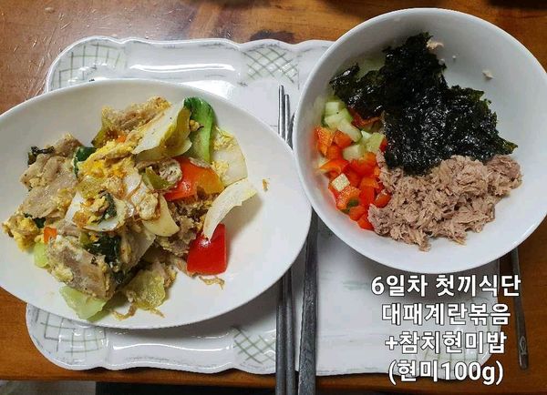 대패계란볶음+참치현미밥의 썸네일
