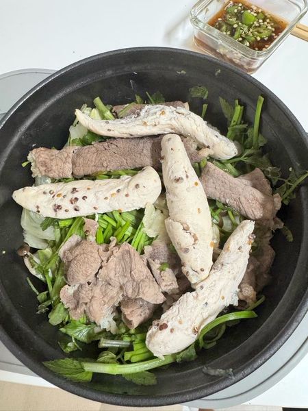 牛肉と鶏ささみの野菜蒸しのサムネイル