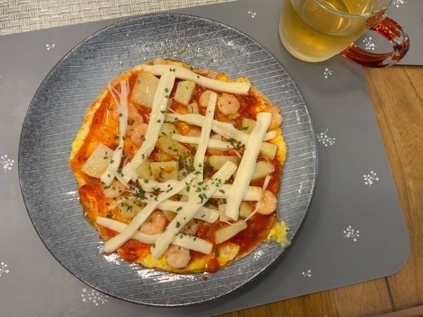 エビとポテトのトルティーヤピザのサムネイル