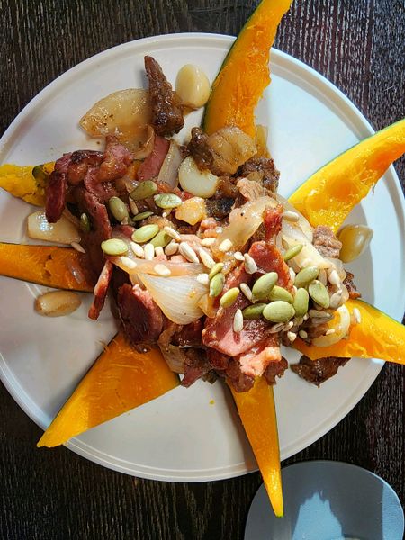燻製鴨肉と牛サーロインの野菜炒め＆かぼちゃのサムネイル