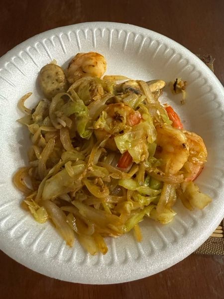Thumbnail of Stir-fried Shrimp, Cabbage, Mushrooms, and Onion